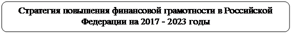 Скругленный прямоугольник: Стратегия повышения финансовой грамотности в Российской Федерации на 2017 - 2023 годы