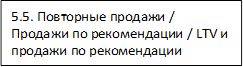 5.5. Повторные продажи / Продажи по рекомендации / LTV и продажи по рекомендации